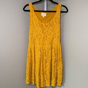 Moulinette Soeurs Anthropologie Mustard Yellow Lace Sleeveless Dress Party‎